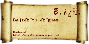 Bajzáth Ágnes névjegykártya