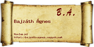 Bajzáth Ágnes névjegykártya